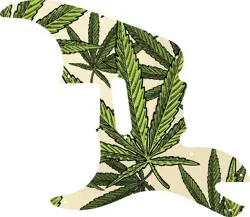 WD CUSTOM PICKGUARD FOR LEFT HAND FENDER PAWN SHOP '51 #GC02 CANNABIS LEAF GR...