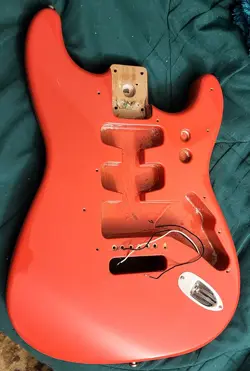1998 FENDER CALIFORNIA SERIES STRAT BODY - GUITAR - FIESTA RED