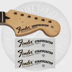 FENDER 70'S STRAT WATERSLIDE GUITAR NECK HEADSTOCK DECALS (SET OF 3)