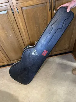1990S FENDER USA RED LOGO LABEL HARDSHELL CASE  BASS GUITAR