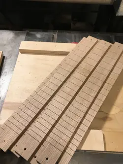 WHITE OAK CIGAR BOX GUITAR FINGERBOARD SLOTTED 25.5