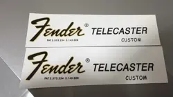 2PCS FENDER TELECASTER CUSTOM BASS GUITAR WATERSLIDE TRANSFER HEADSTOCK DECALS