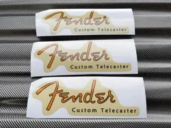 FENDER CUSTOM TELECASTER GUITAR BASS DIE CUT RETRO PVC HEADSTOCK DECALS STICKERS