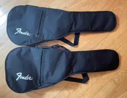 TWO (2) FENDER GIG BAGS BAG BLACK NYLON CASE FOR ACOUSTIC AND ELECTRIC GUITARS
