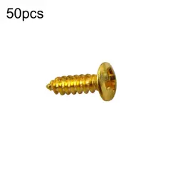50PCS GOLD ELECTRIC GUITAR BASS PICKGUARD SCREWS FOR FENDER STRAT/TELE E