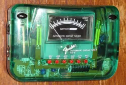 FENDER AUTOMATIC GUITAR TUNER AG-6 TRANSPARENT GREEN TESTED WORKS