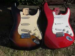 2 SQUIRE BY FENDER LOADED GUITAR BODIES