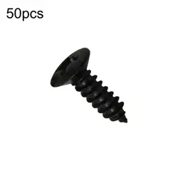50PCS BLACK ELECTRIC GUITAR BASS PICKGUARD SCREWS FOR FENDER STRAT/TELE