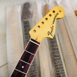 BIG HEAD STRAT ELECTRIC GUITAR NECK MAPLE FOR DIY FENDER REPLACE YELLOW