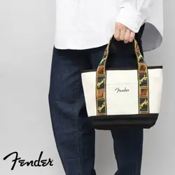FENDER SHOULDER MINI TOTE BAG WHITE CANVAS MEN LADIES W21(28)×H21×D13CM