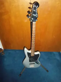 2017 FENDER SQUIRE JAGUAR MODIFIED SHORT SCALE BASS GUITAR. NEW AGUILAR PICKUPS