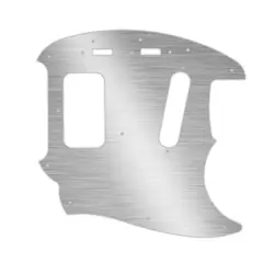 PICKGUARD FOR FENDER KURT COBAIN MUSTANG FAUX BRUSH SILVER