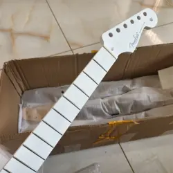 WHITE GLOSS FENDER STRAT 22 FRETS MAPLE ELECTRIC GUITAR NECK ST GLOSS