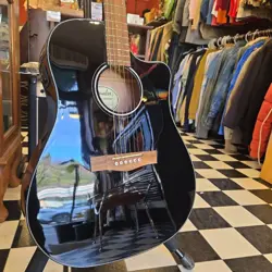 FENDER ACOUSTIC GUITAR CD-60SCE ELECTRIC BLACK MUSICAL INSTRUMENTS