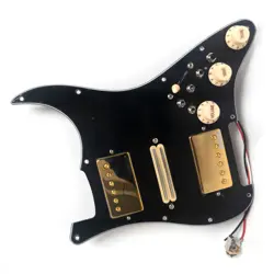 PREWIRED LOADED PICKGUARD HSH AINICO 5 HUMBUCKER PICKUPS FOR FENDER STRAT GUITAR