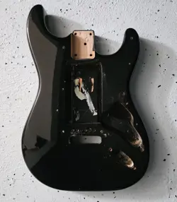 GENUINE 1997 FENDER SQUIRE BLACK BODY 28 YEARS OLD 
