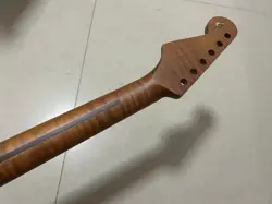 MATTE ROASTED FLAME MAPLE 22 FRET ELECTRIC GUITAR NECK PARTS FOR FENDER ST STYLE