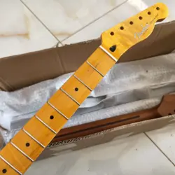 VINTAGE YELLOW 22 FRET ELECTRIC GUITAR NECK CANADA MAPLE FOR FENDER TL REPLACE