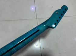 REPLACEMENT 22 FRET BLUE FLAME MAPLE ELECTRIC GUITAR NECK FENDER TELE NECK STYLE