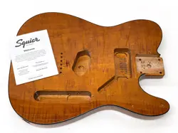 TINY CRACK! FENDER SQUIER TELE BODY FLAME MAPLE TOP FMT MOCHA ELECTRIC GUITAR