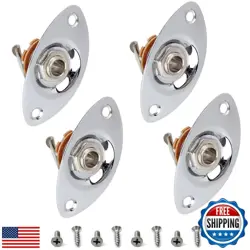 JIAYOUY 4PCS 1/4 INCH OUTPUT JACK SOCKET PLATE WITH SCREWS FOR FENDER STRAT S