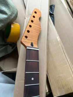 STAINLESS 22 FRET TIGER ROASTED FLAME MAPLE GUITAR NECK ROSEWOOD FOR TL FENDER