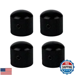 4PCS METAL GUITAR KNOBS BLACK VOLUME TONE SPEED CONTROL KNOBS FOR FENDER TELE