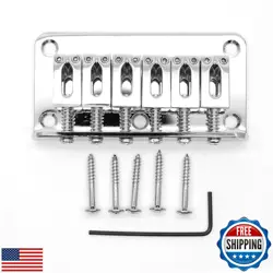 HARPFEAS 78MM FIXED HARDTAIL BRIDGE FOR 6 STRING FENDER STRAT TELE ELECTRIC G