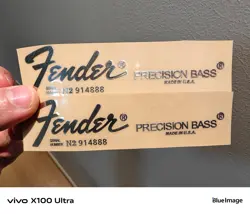 2PCS NECK HEADSTOCK SELF-ADHESIVE METAL STICKER FOR FENDER PRECISION BASS GUITAR
