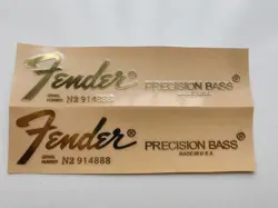 2PCS FOR FENDER PRECISION BASS GUITAR HEADSTOCK SELF-ADHESIVE METAL STICKER GOLD