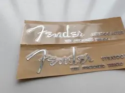 2SET FENDER STRATOCASTER WITH SYNCRONIZED TREMOLO GUITAR HEADSTOCK METAL STICKER