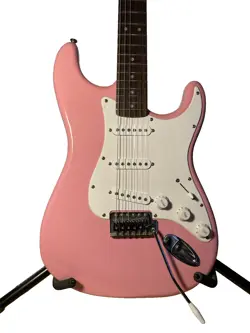 2010 SQUIER BY FENDER BULLET STRAT STRATOCASTER IN PINK WITH TREMOLO