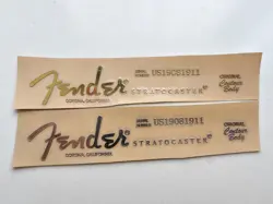 GOLD+SILVER FENDER CORONA CALIFORNIA GUITAR HEADSTOCK SELFADHESIVE METAL STICKER