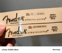 2PCS GOLD FENDER CORONA CALIFORNIA GUITAR HEADSTOCK SELF-ADHESIVE METAL STICKER