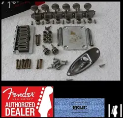 FENDER AMERICAN STD HARDTAIL AGED/RELIC CHROME STRATOCASTER HARDWARE SET W TUNER