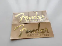2PCS FENDER PRECISION BASS GUITAR HEADSTOCK SELF-ADHESIVE METAL STICKERS GOLDEN