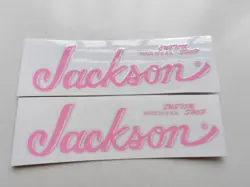 2PCS PINK FENDER JACKSON CUSTOM SHOP GUITAR HEADSTOCK VINYL UV STICKER DECALS