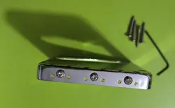 CHROME FENDER VINTAGE STYLE TELECASTER GUITAR BRIDGE BRASS SADDLES THROUGH BODY