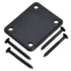 BLACK GUITAR NECK PLATE FOR FENDER TELECASTER STRATOCASTER GUITARS