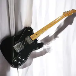FENDER VINTERA 70S TELECASTER BLACK ELECTRIC GUITAR W/ HARDSHELL CASE