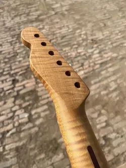 ELECTRIC GUITAR NECK 22 FRETS TELE HANDLE ROASTED FLAME MAPLE FENDER PART MATTE