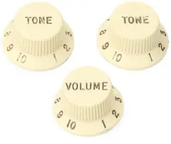 FENDER ROAD WORN STRAT KNOBS - AGED WHITE (2-PACK) BUNDLE