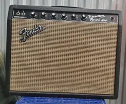 VINTAGE 1966 FENDER PRINCETON REVERB BLACK PANEL TUBE AMP AA764 W/ ORIG COVER
