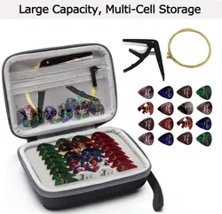 GUITAR PICK HOLDER CASE COMPATIBLE FOR FENDER, CHROMACAST, D'ADDARIO, JIM DUN...