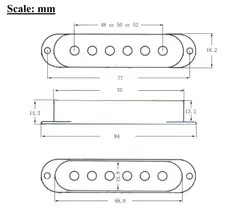1 SET 48MM+50MM+52MM SINGLE COIL PICKUP COVER FOR STRATOCASTER FENDER GUITAR DD