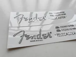2PCS FENDER TELECASTER GUITAR VINYL UV HEADSTOCK DECALS STICKER WITH SERIAL NO
