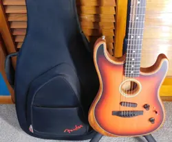 2022 FENDER AMERICAN ACOUSTASONIC STRATOCASTER GUITAR  3-TONE SUNBURST !