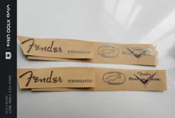 2PCS SELF-ADHESIVE METAL STICKER FOR FENDER STRATOCASTER GUITAR HEADSTOCK SILVER
