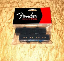 FENDER GENUINE JAZZ BASS PICKUP COVER SET BLACK BEI PU