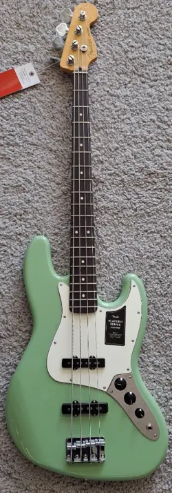 FENDER PLAYER II JAZZ BASS GUITAR, ROSEWOOD FINGERBOARD, BIRCH GREEN - MIM